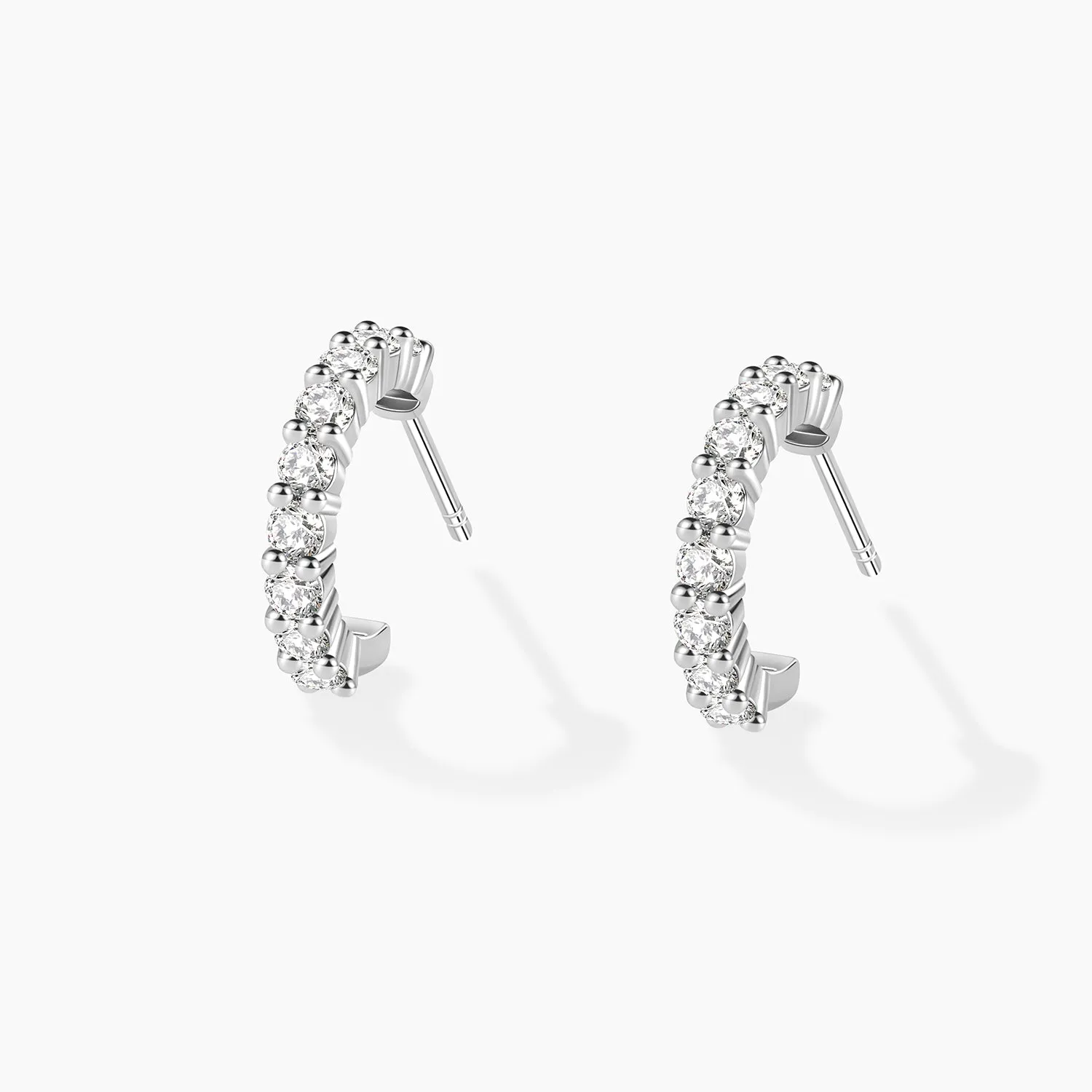 Classic Moissanite Huggie Hoop Earrings Handmade pieces