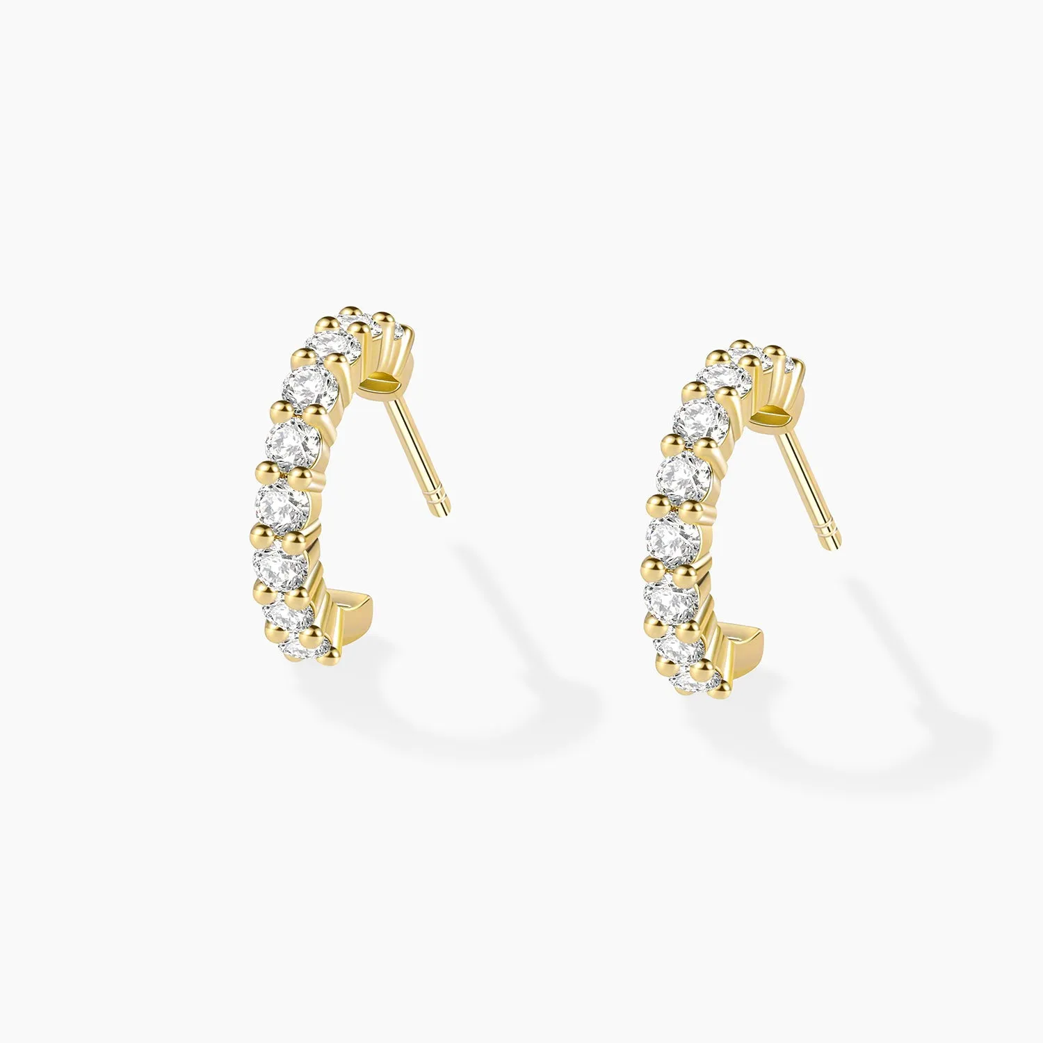 Minimal Radiance Comfort Design Classic Moissanite Huggie Hoop Earrings