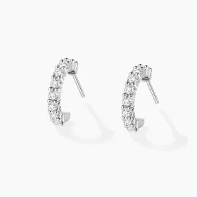 Classic Moissanite Huggie Hoop Earrings Handmade pieces