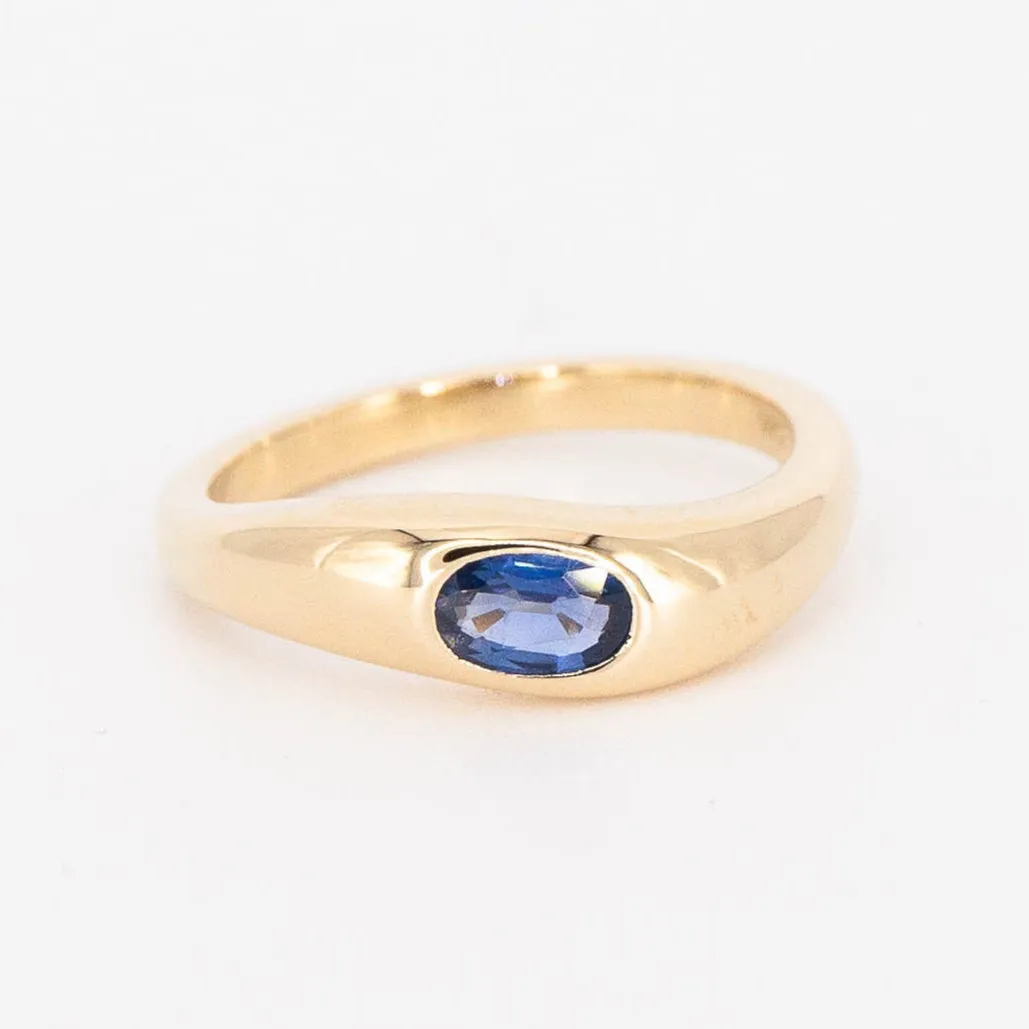 Sapphire Dip Ring Shining Accent