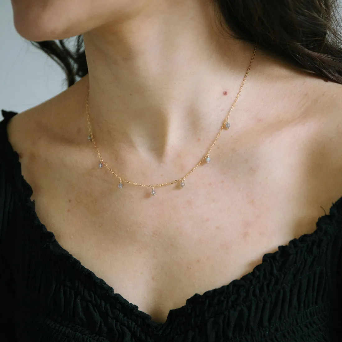 Labradorite Stardust Necklace Extendable Piece For Teacher