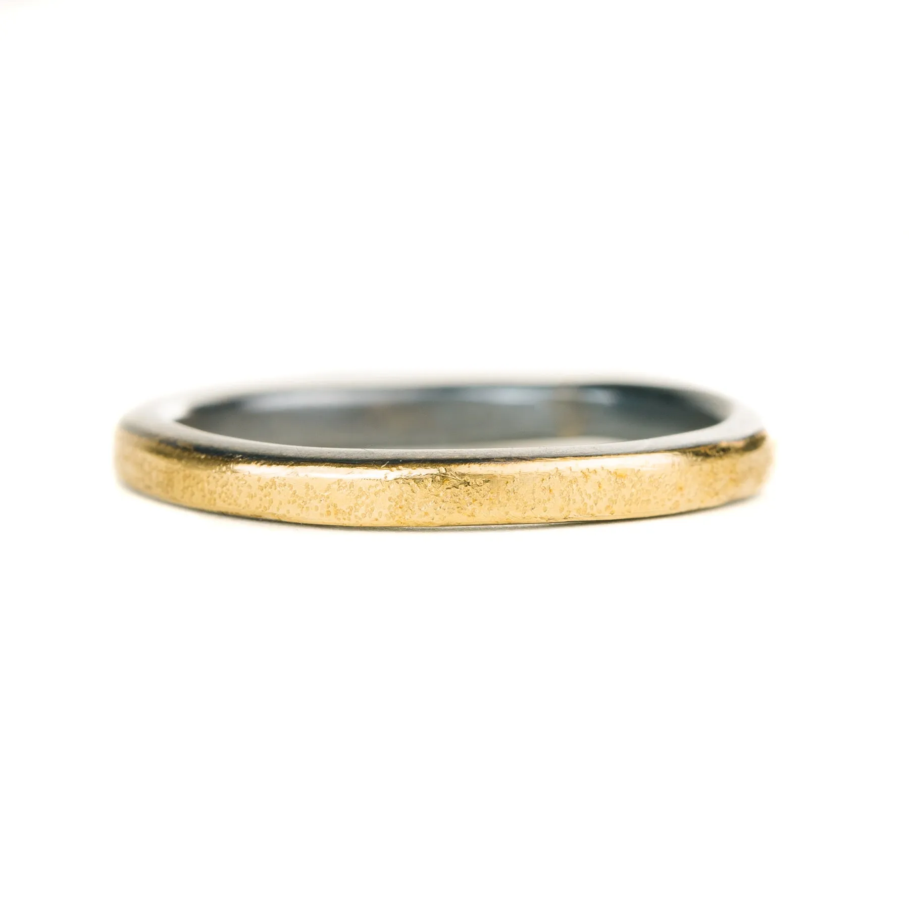 Layered Finish Fresh Design Black   Gold Stacker Ring
