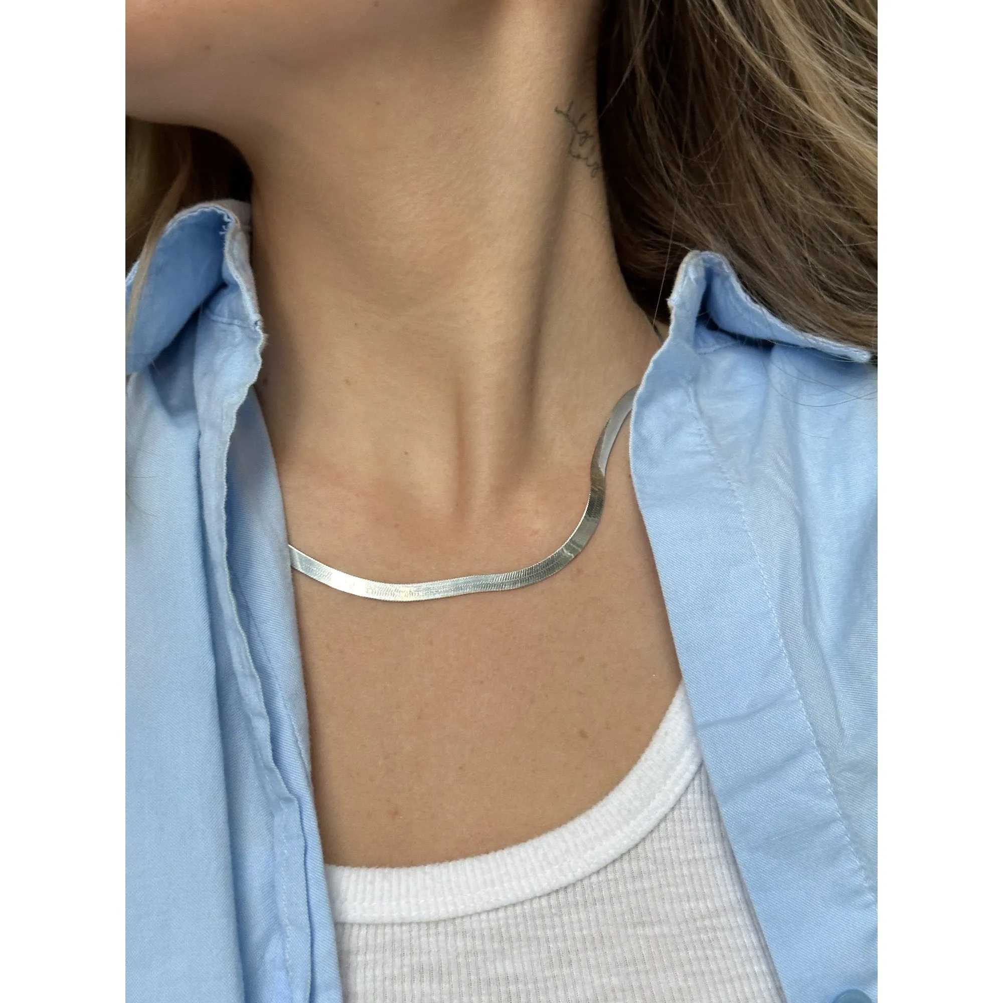 Silver Herringbone Shiny Jewelry Touch All Time