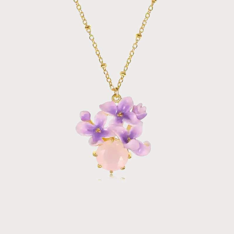 Lively Touch Early Lilac Pink Crystal Necklace