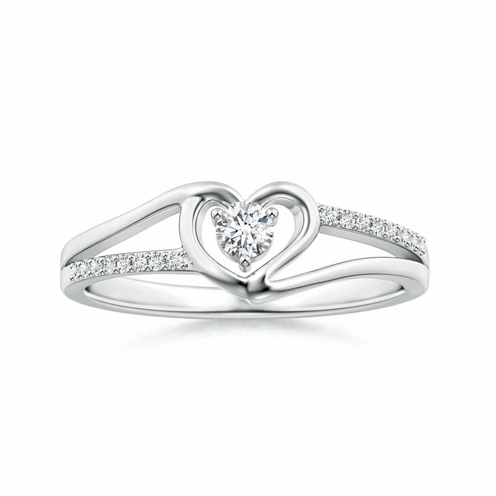 Luxury Design Pieces Luxury Radiance Lab Grown Diamond Heart Design Solitaire Promise Ring