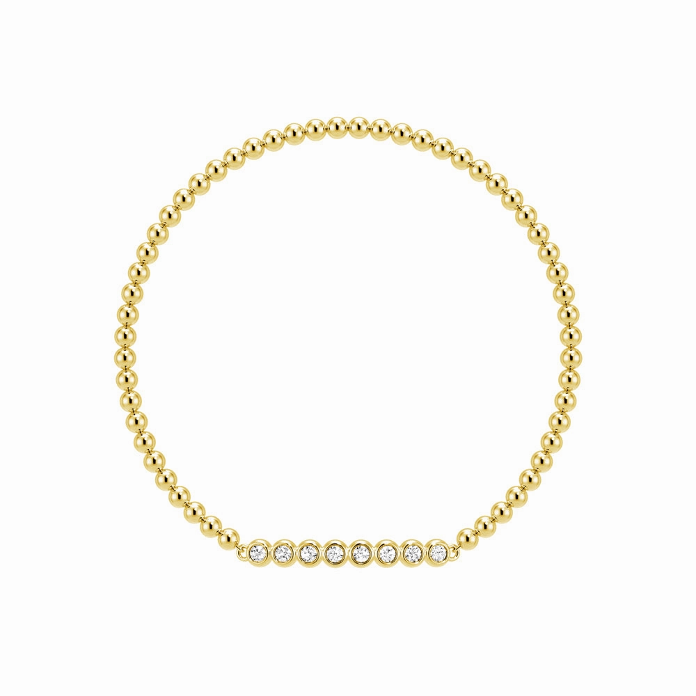 Romantic Accent Trend Focus Beaded Chain Bracelet with Balanced Lab Grown Diamond Accents