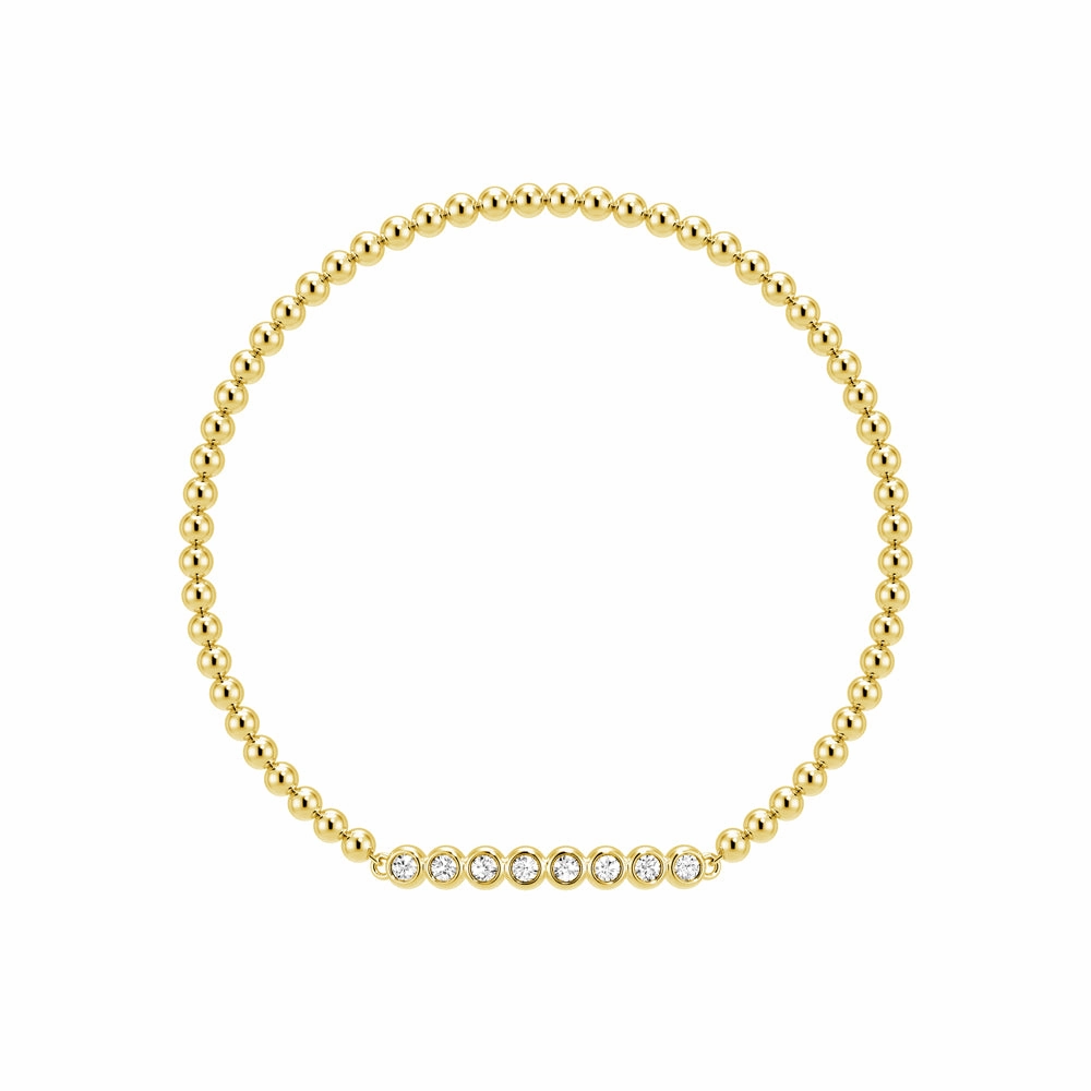 Beaded Chain Bracelet with Balanced Lab Grown Diamond Accents Pure Detail