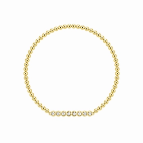 Romantic Accent Trend Focus Beaded Chain Bracelet with Balanced Lab Grown Diamond Accents