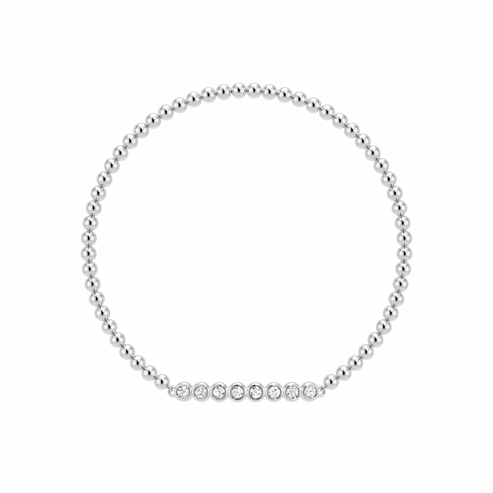 Beaded Chain Bracelet with Balanced Lab Grown Diamond Accents Trendy Edge Petite Edge