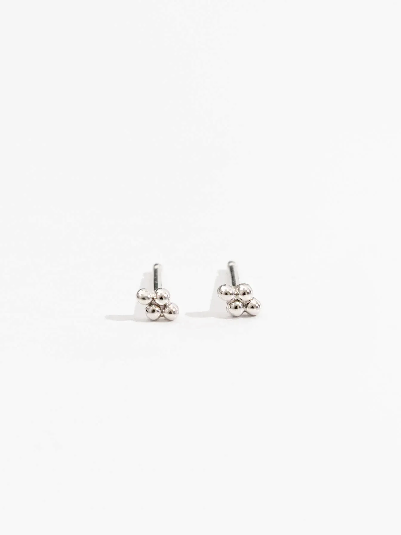 Petite Clover Studs Gentle Finish Polished Charm