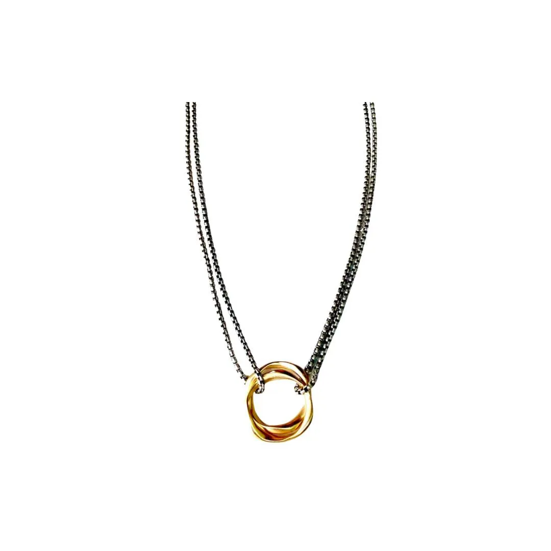 Elle - Necklace with Double Circle Connector Business Accent