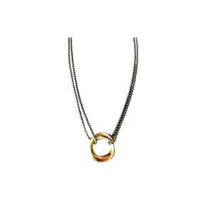 Elle - Necklace with Double Circle Connector Business Accent