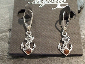 Amber, Sterling Silver Earrings Glittering Essential