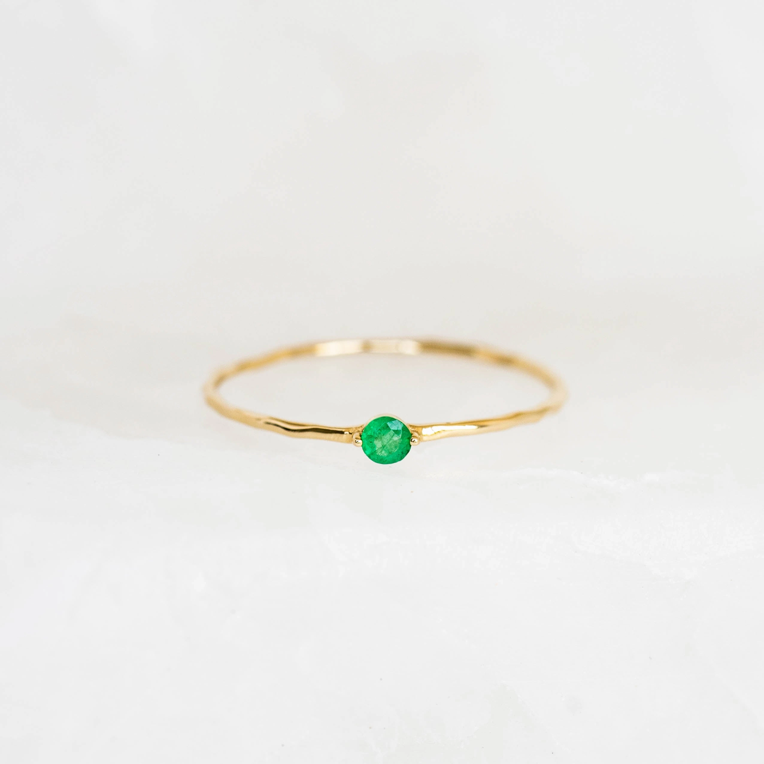 Finest Finish soft look Emerald Ring 14k Gold - Penelope