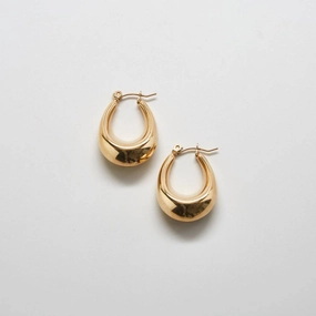 Fresh Finish Gold Oval Hoop Earrings