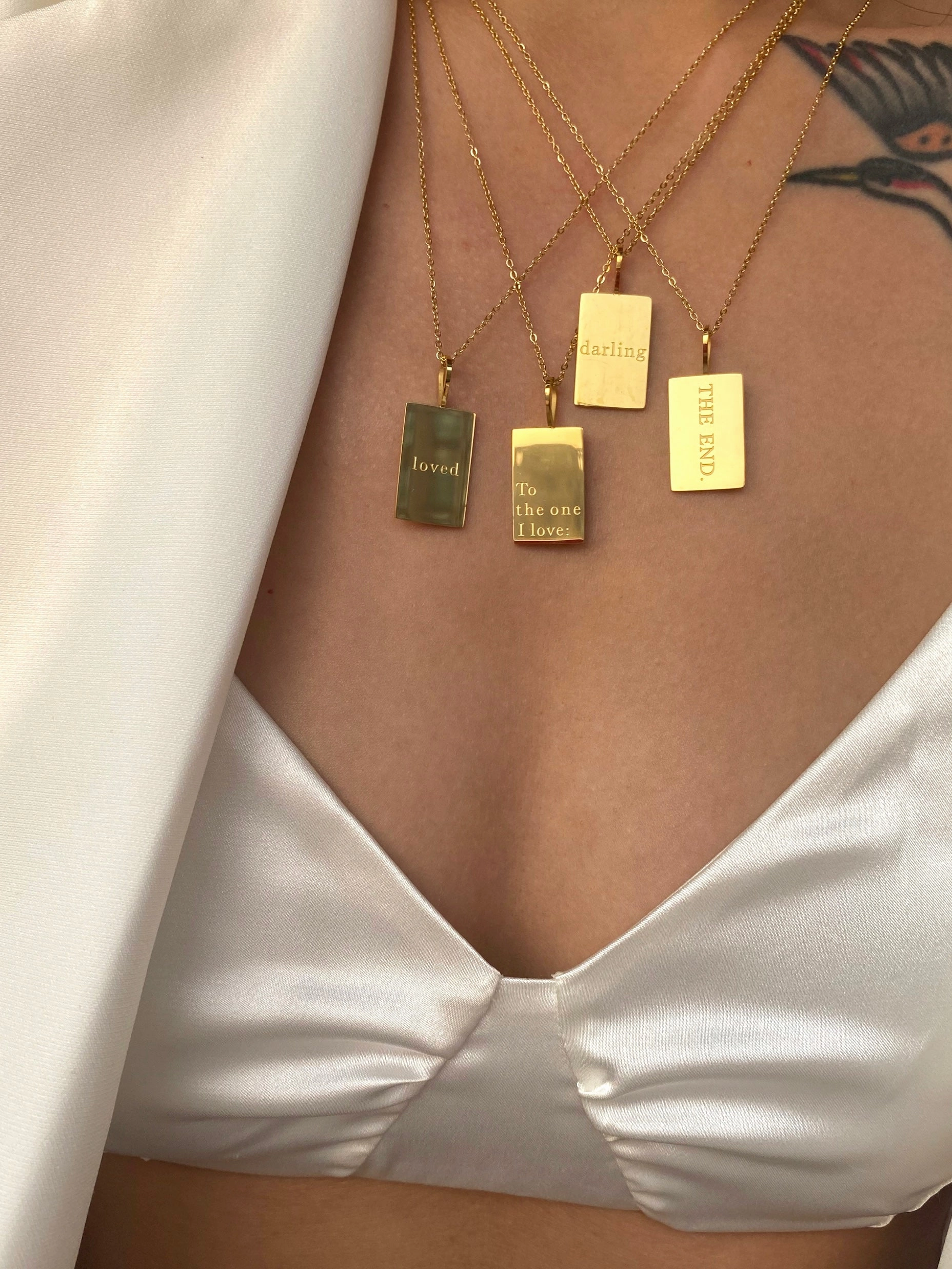 Engraved Sweet Word & Phrase Necklace Waterproof Stunning Accent Playful Shine