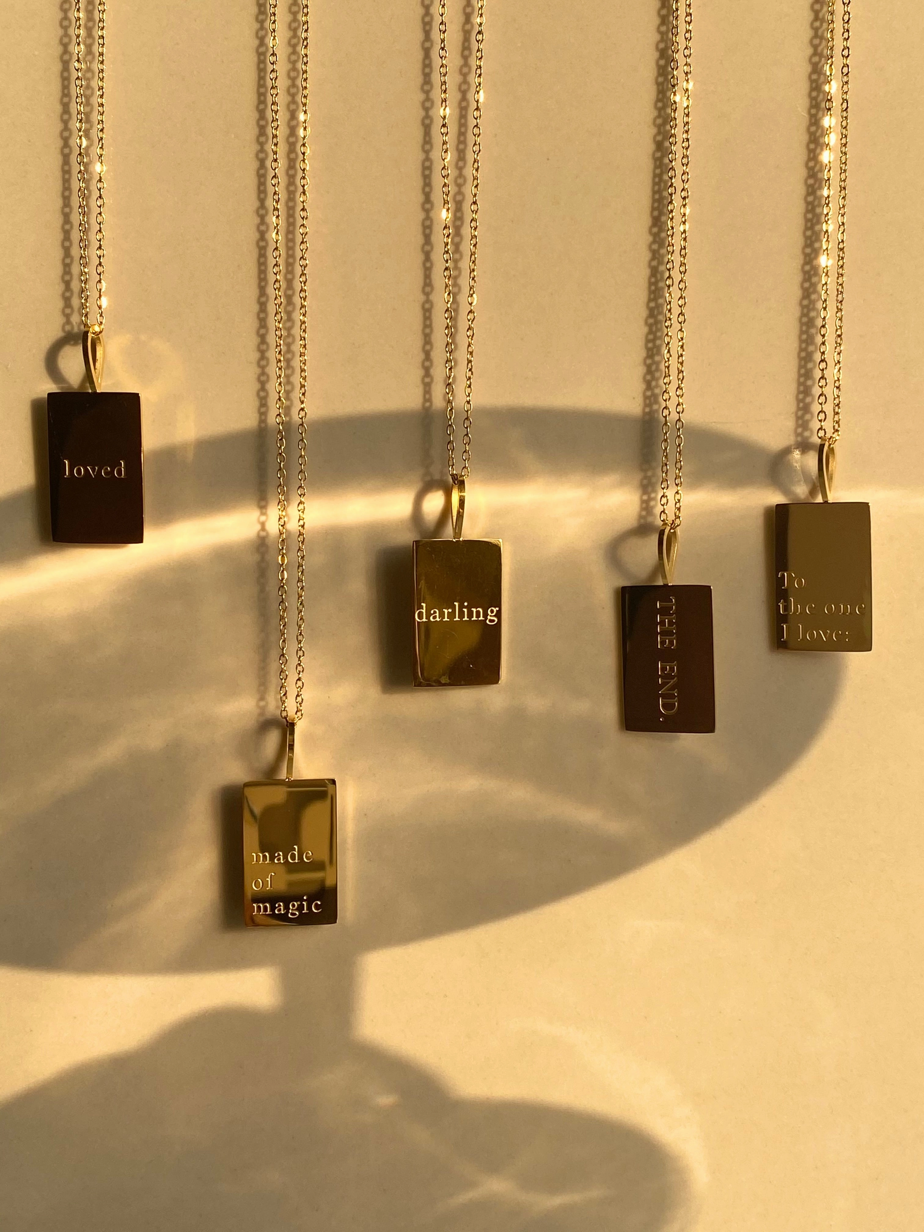Event Style Engraved Sweet Word & Phrase Necklace Waterproof