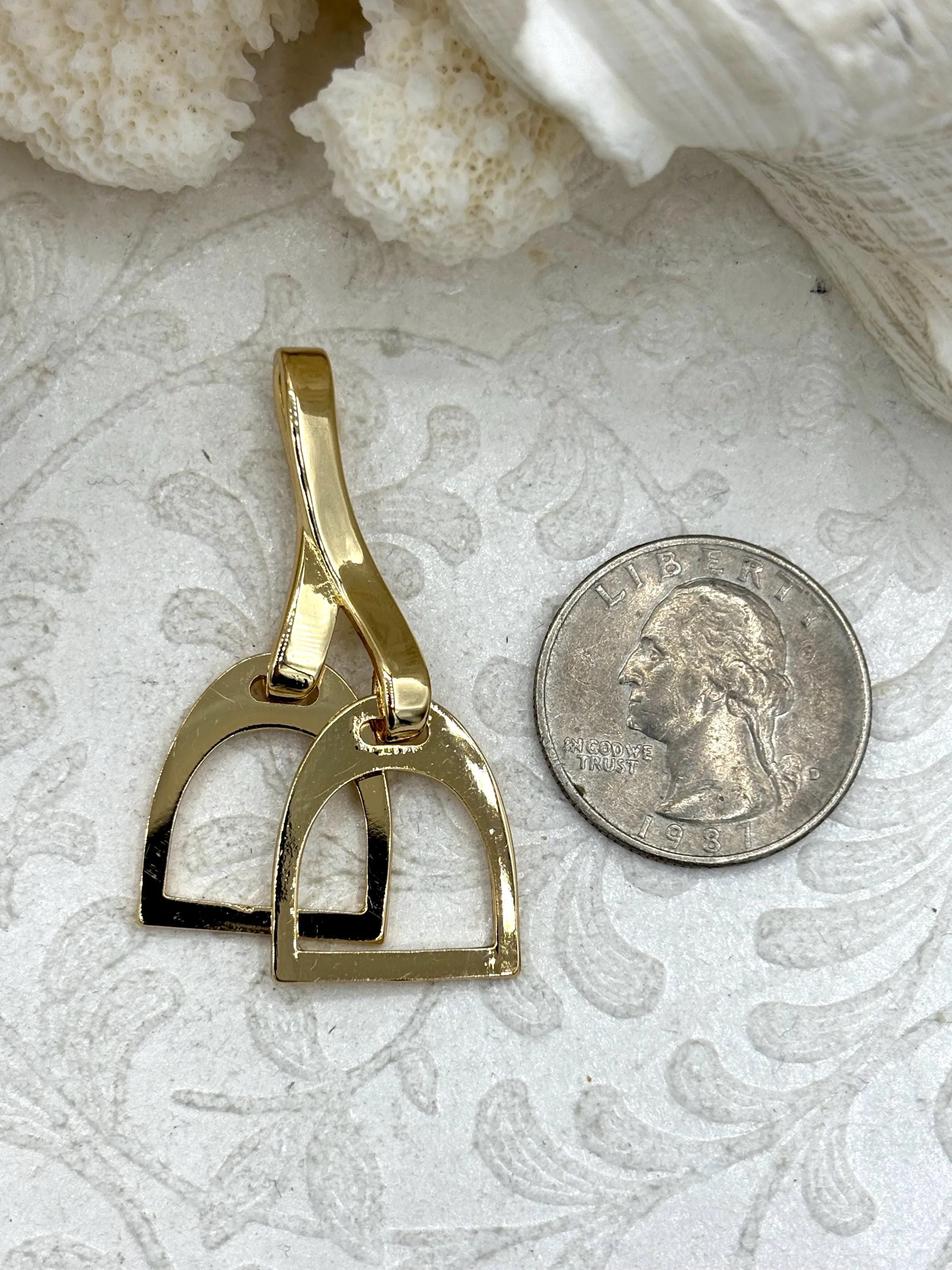 Equestrian Stirrup Pendant High Quality Brass Equestrian Pendant, Stirrup Charm, Equestrian Charm Horse Jewelry, 3 Finishes Fast Ship. Personal Gift Travel Outfit