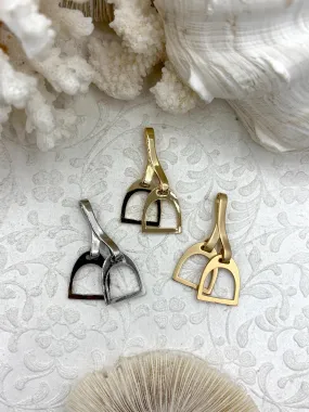 Equestrian Stirrup Pendant High Quality Brass Equestrian Pendant, Stirrup Charm, Equestrian Charm Horse Jewelry, 3 Finishes Fast Ship. Excellent Ornament For Colleague