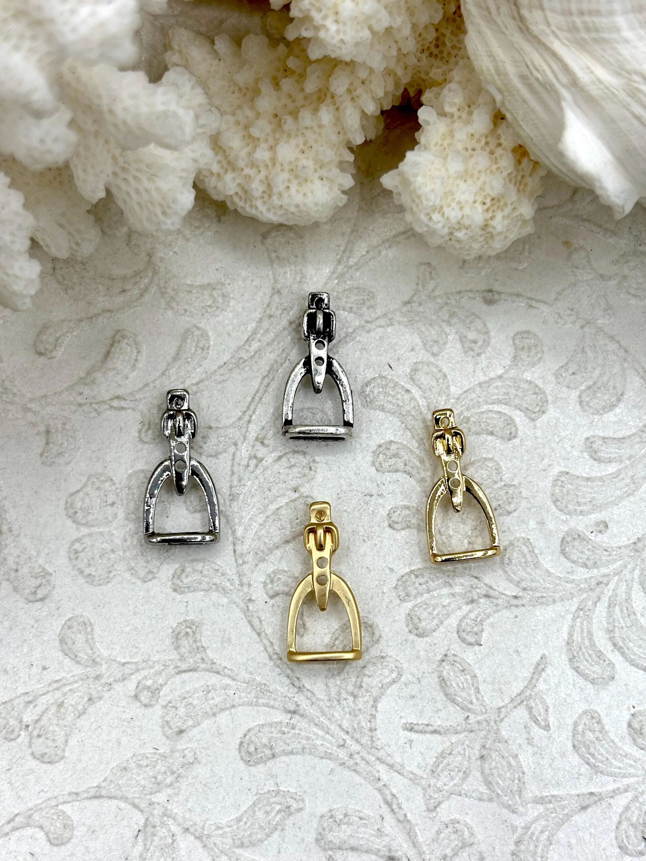 Best Gift Equestrian Stirrup Pendant High Quality Equestrian Pendant, Zinc Alloy Stirrup Charm, Equestrian Charm Horse Jewelry, 4 Finishes, Fast Ship.