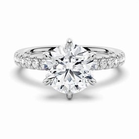 Fashion Craft Six Prong French Pav?? Moissanite Engagement Ring