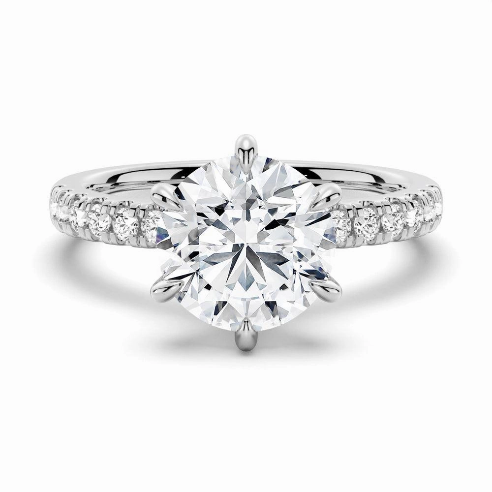 Fashion Craft Six Prong French Pav?? Moissanite Engagement Ring