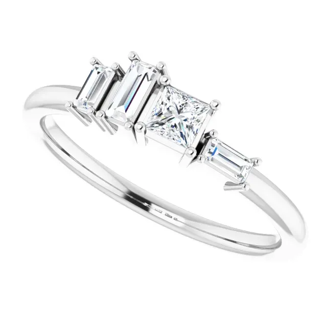 Sentimental Piece 14K White 1/4 CTW Diamond Stackable Geometric Ring