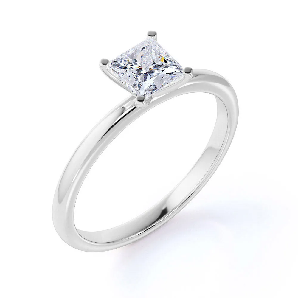 Mood Piece City Stroll Solitaire 1 Carat Princess Cut Moissanite Engagement Ring