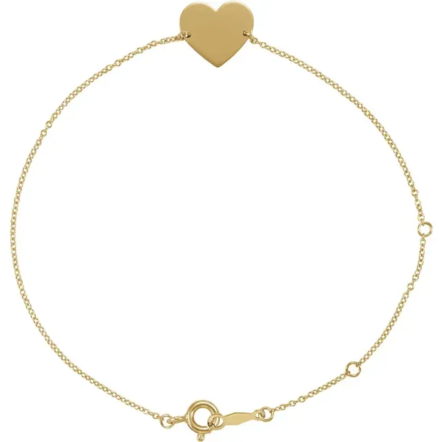 14K Yellow Heart 7-8" Bracelet Boundless Perspective