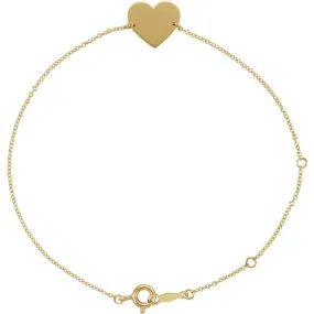 14K Yellow Heart 7-8" Bracelet Boundless Perspective