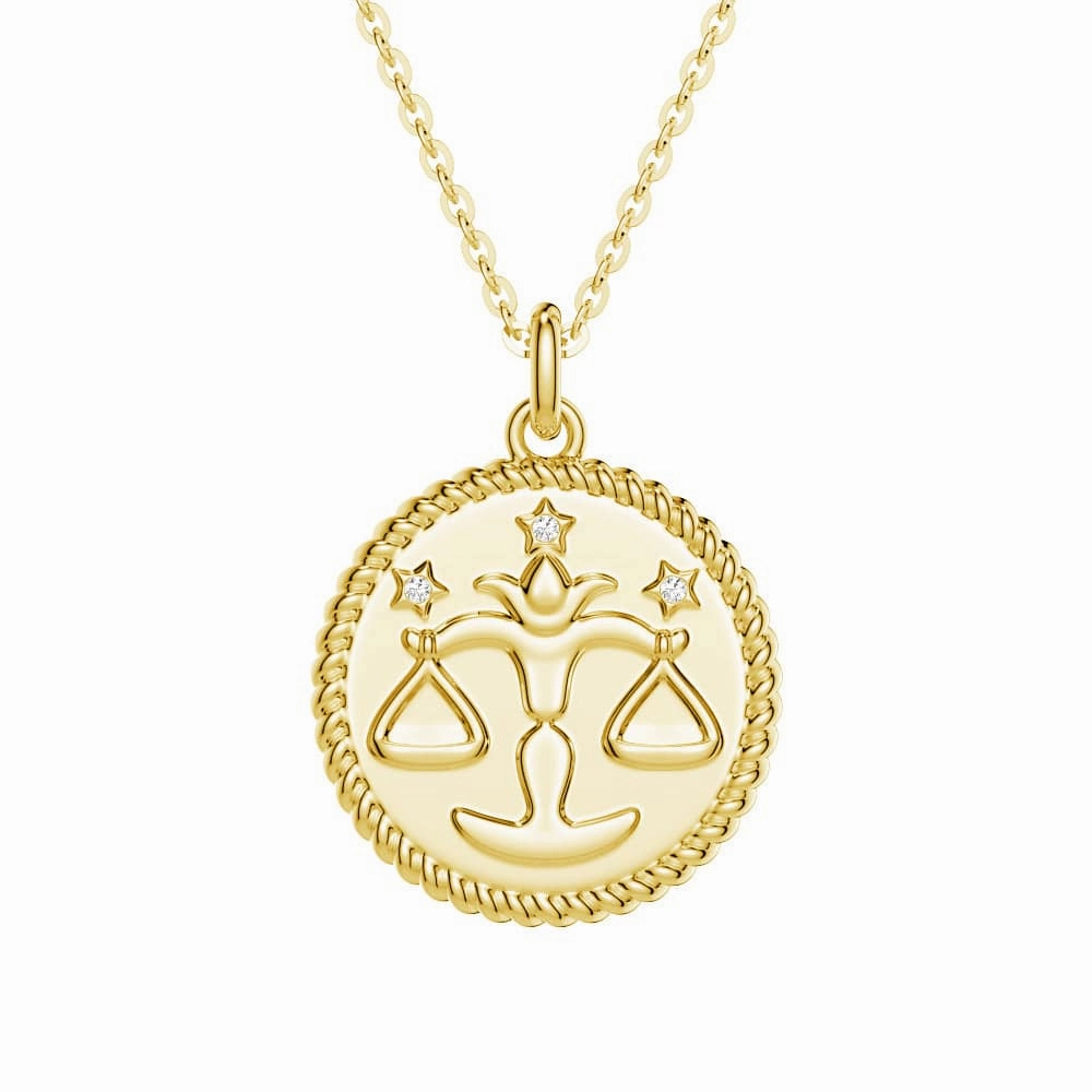 Libra Constellation Lab Grown Diamond Birthstone Pendant Necklace Classic Glow Everyday Sparkle