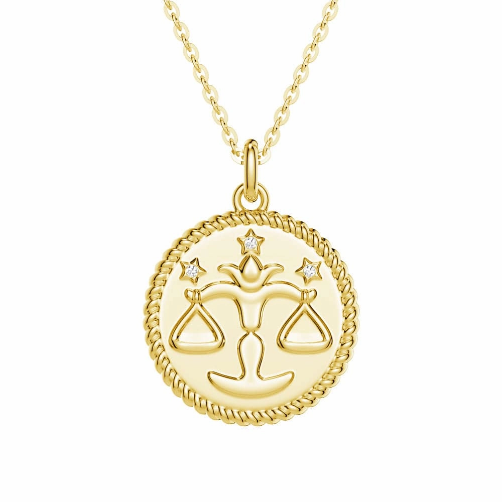 Libra Constellation Lab Grown Diamond Birthstone Pendant Necklace Signature Detail