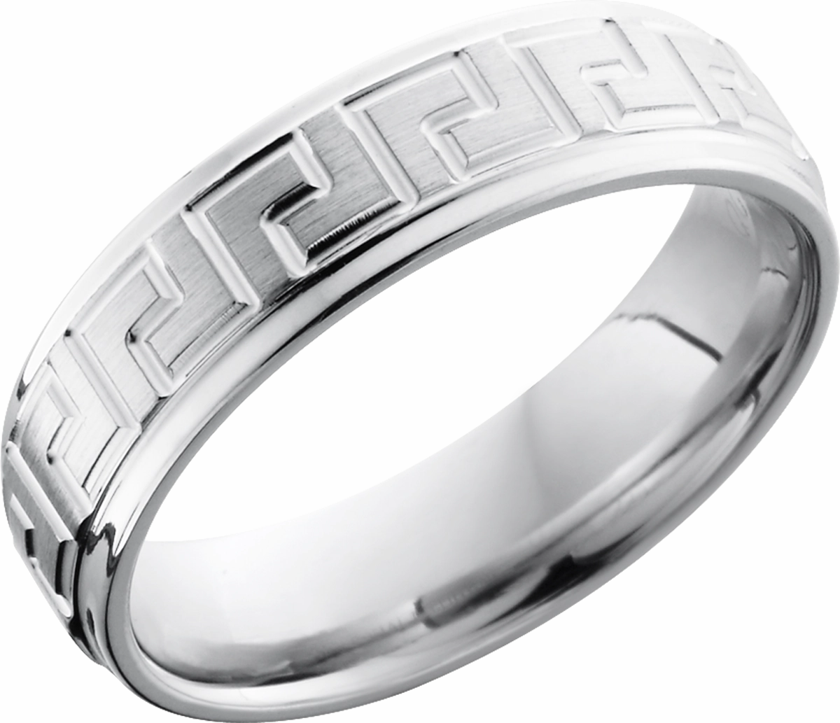 Cobalt chrome 6mm flat band with grooved edges Unique Radiance Daily Outfit