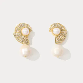 Shell Pearl Earrings Feminine Accent Day To Day