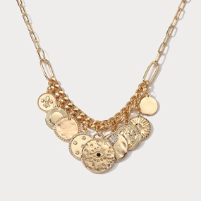 Evil Eye Coin Necklace Durable Adornment Refined Style