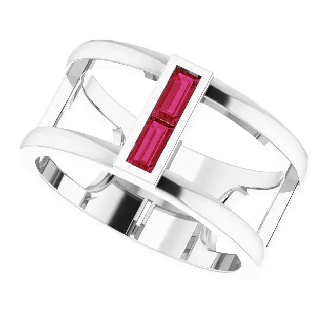 Platinum Ruby Baguette Ring Superior Object Creative Genius
