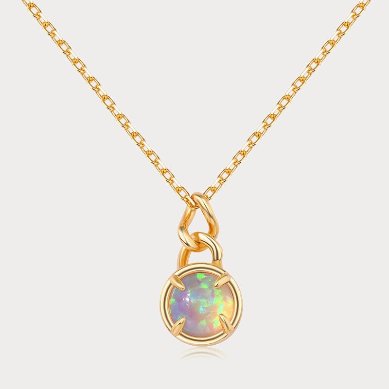 Exquisite Craft Natural Flow Opal Pendant Necklace