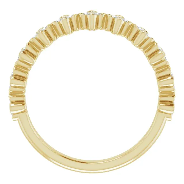 14K Yellow 1/6 CTW Diamond Stackable Clover Ring Refined Finish Prototype Model