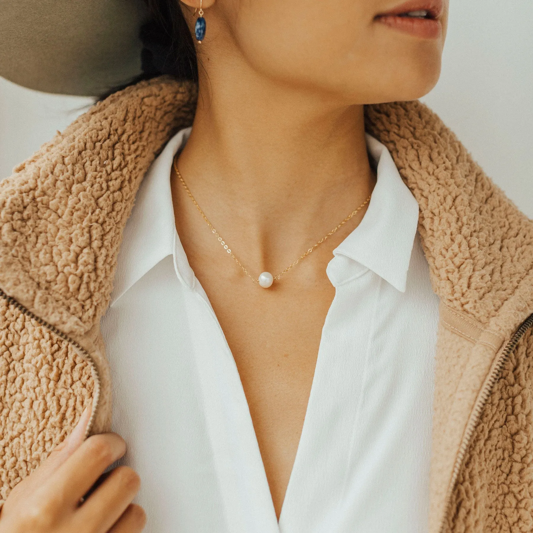 Pearl Drop Necklace Contemporary Accent