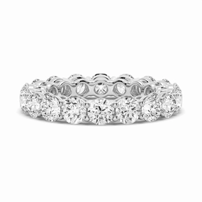 5.4 CT. Shared Prong Round Moissanite Eternity Band Elegant Snap