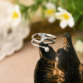 Pearl Butterfly Ring Brunch Outfit