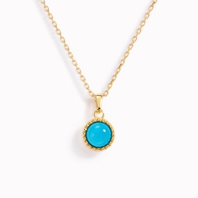 Handcrafted Touch December Birthstone Necklace - Turquoise