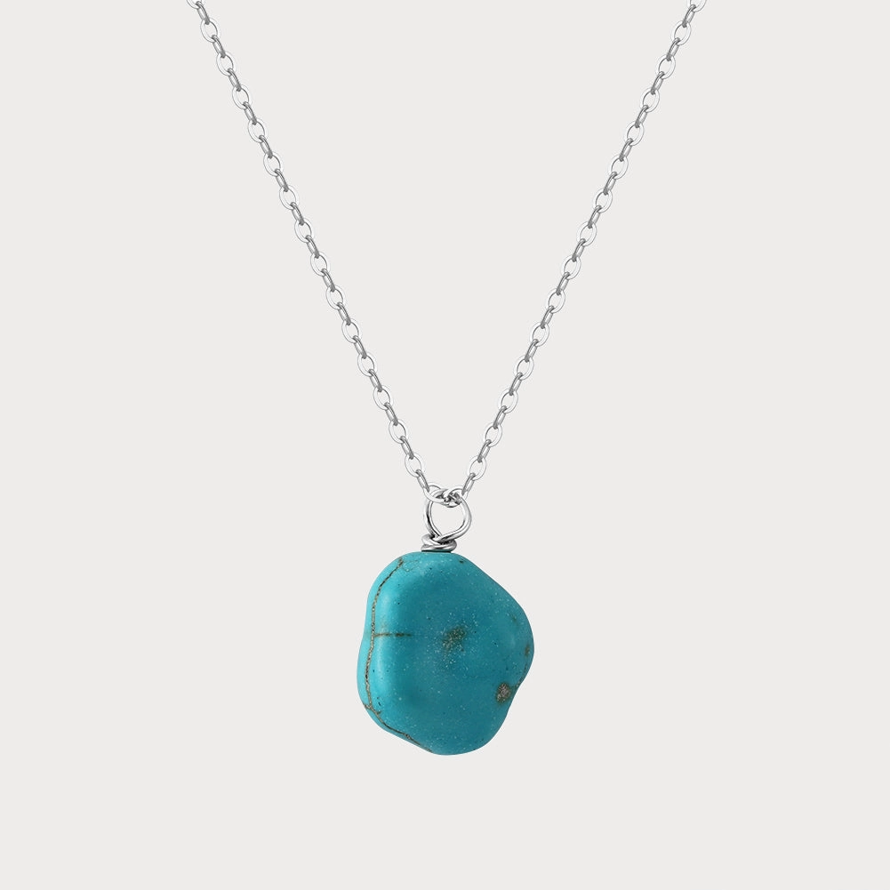 Turquoise Nugget Pendant Necklace Chic Fusion Luxury piece