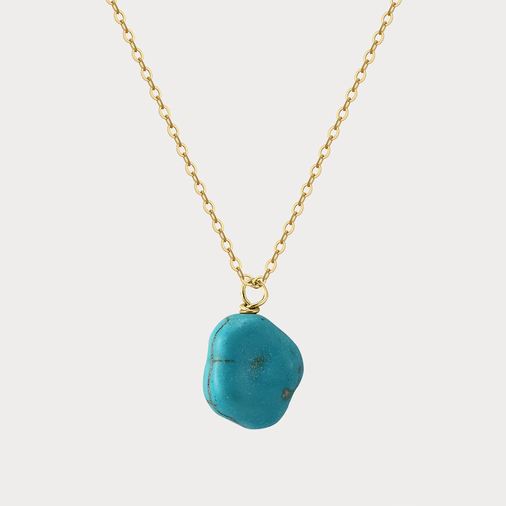 Turquoise Nugget Pendant Necklace Minimal Glow Gentle Spark