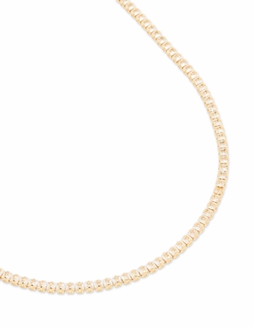 Radiant Jewelry Look Gold Plated Cubic Zirconia Classic Tennis Necklace
