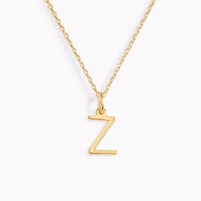 Modern Accessory Z Necklace / Gold Initial Necklace
