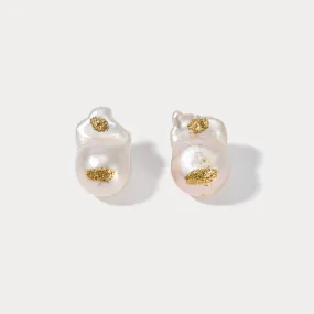 Lightweight Fit elegant design Baroque Pearl Stud Earrings
