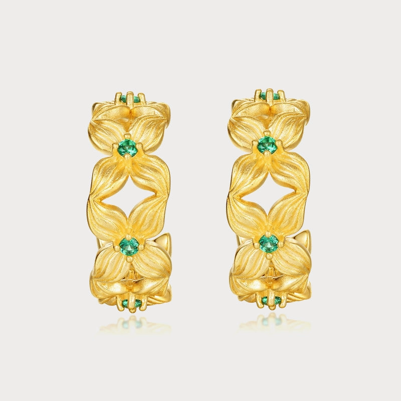 Four Leaf Clover Petal Earrings Fashionable Aesthetic Seasonal piece