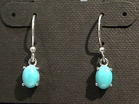 Modernist Item Miniature Item Turquoise, Sterling Silver Small Earrings