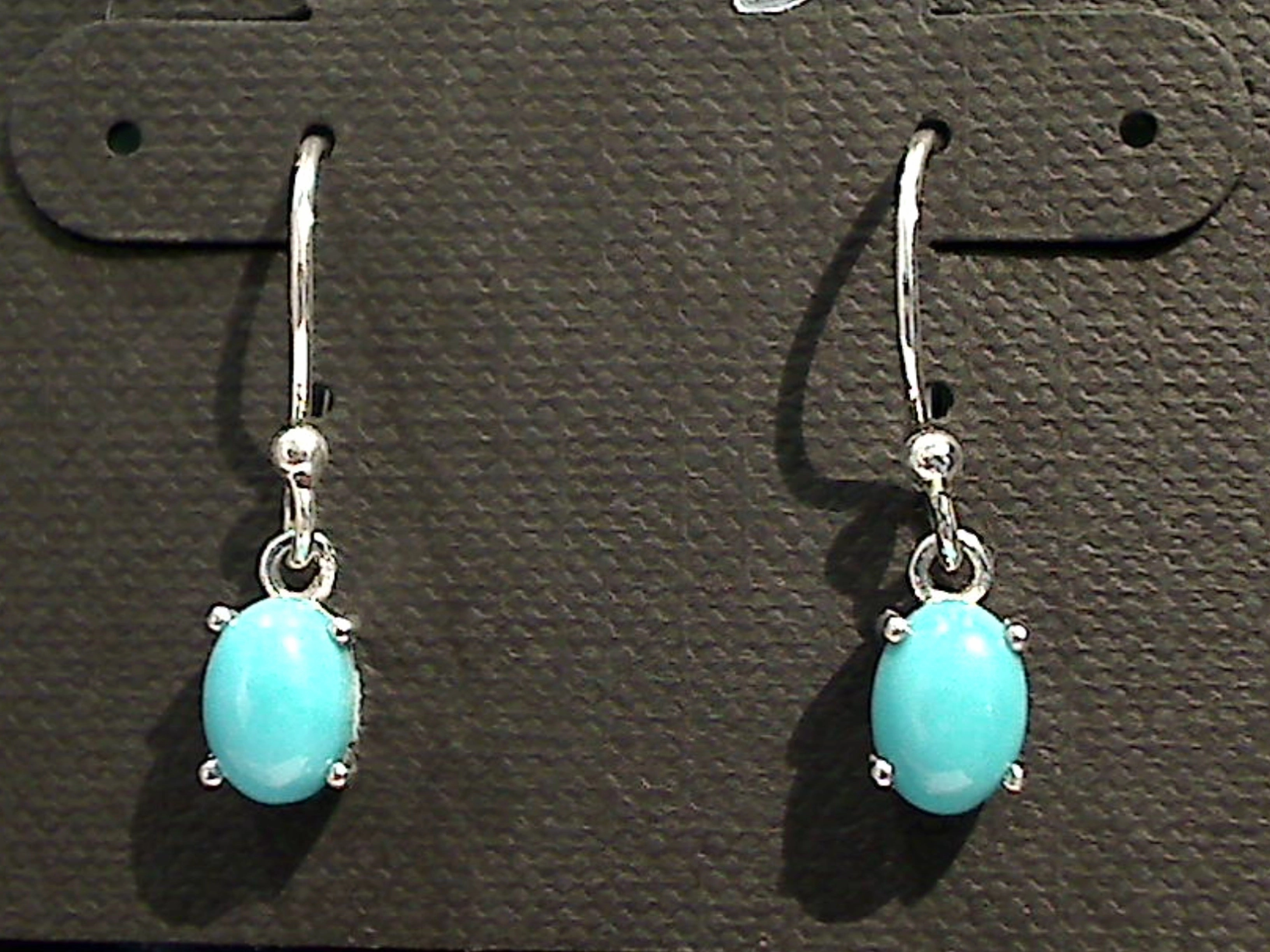 Modernist Item Miniature Item Turquoise, Sterling Silver Small Earrings